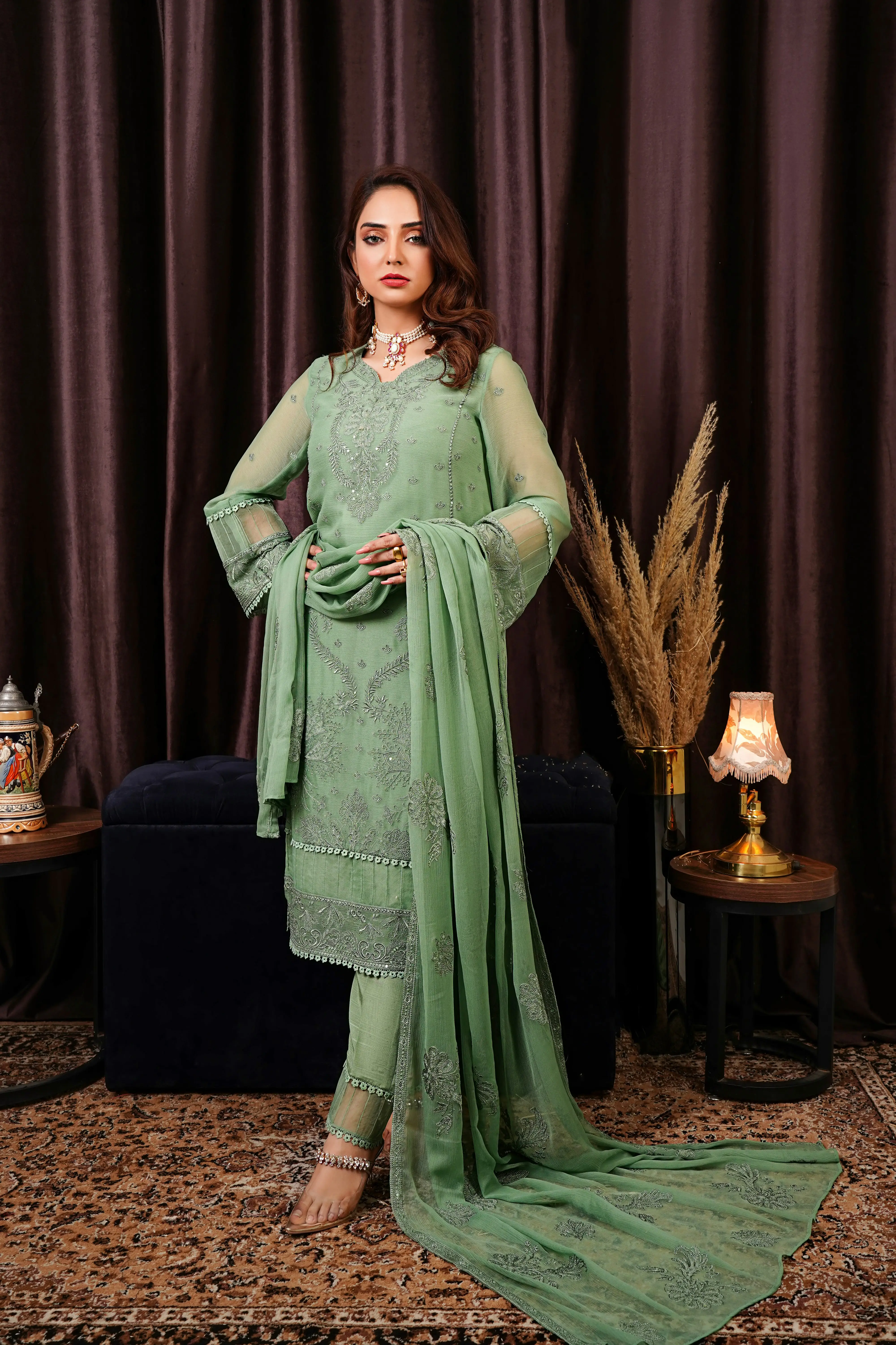 Chiffon Party Suit